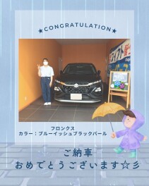 Ｅ様フロンクス【ＷＢ3（ブルーイッシュブラックパール4）】ご納車です☆彡
